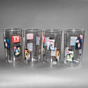 Set of 4 TV Guide Drinking Glasses